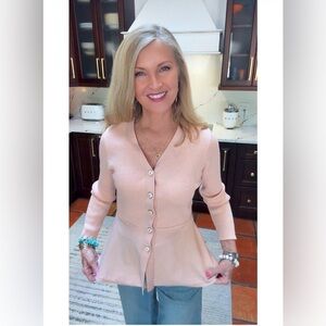 NWT PINK CARDIGAN SWEATER-S